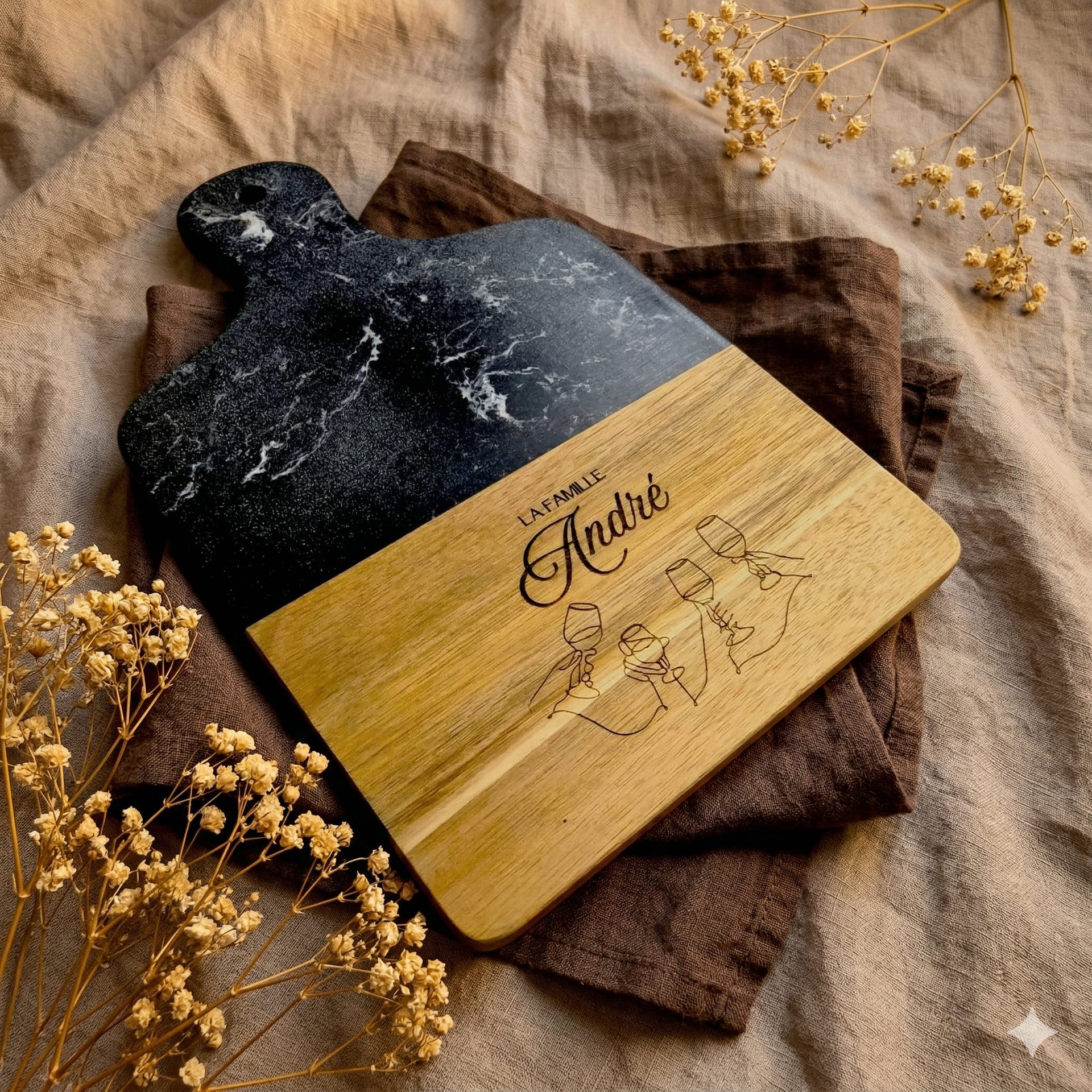 Planche marbre noir XL